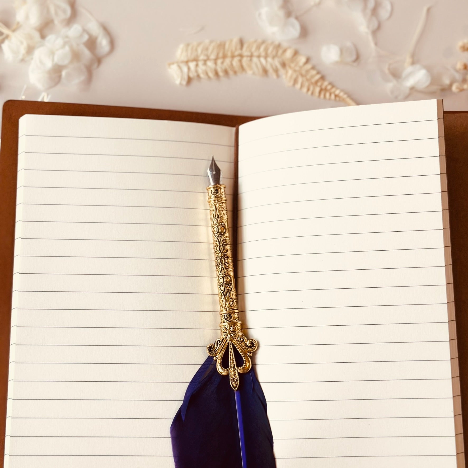 Chakra Citrine Crystal Charm Leather Manifestation Journal Inside