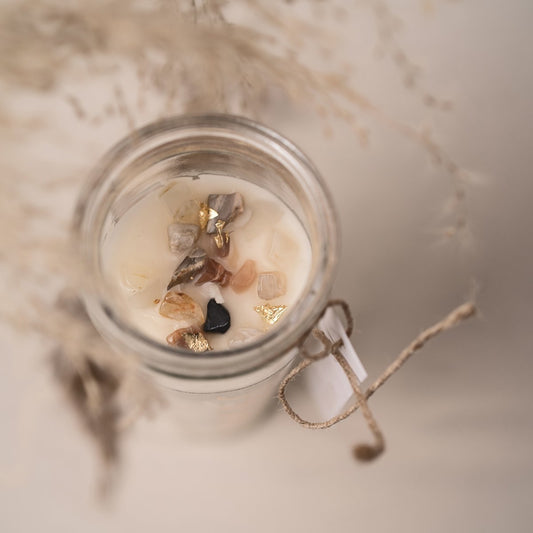 Moon Phase Crystal Prayer Candle Top | Boho Beth