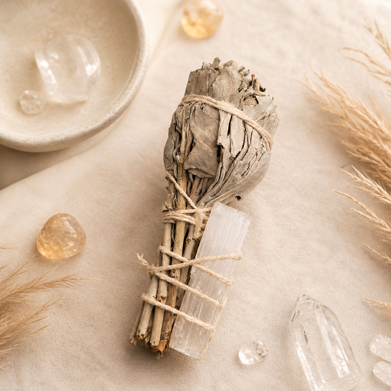 Boho Beth Sage Torch and Selenite Wand Bundle