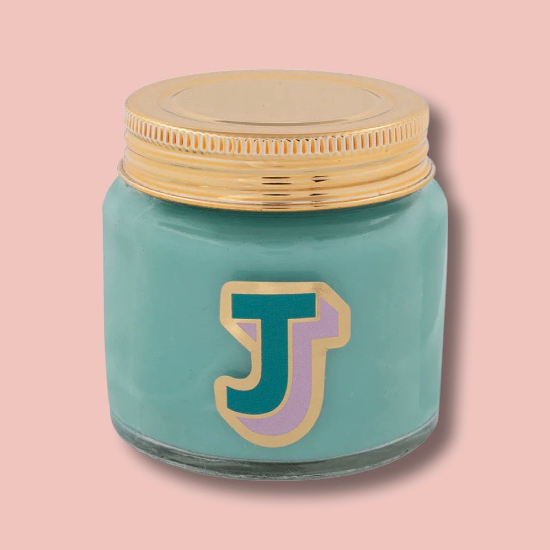 Pop Art Letter J Scented Candle Jar | Boho Beth