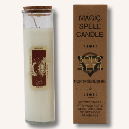 Friendship Crystal Manifestation Spell Candle | Boho Beth