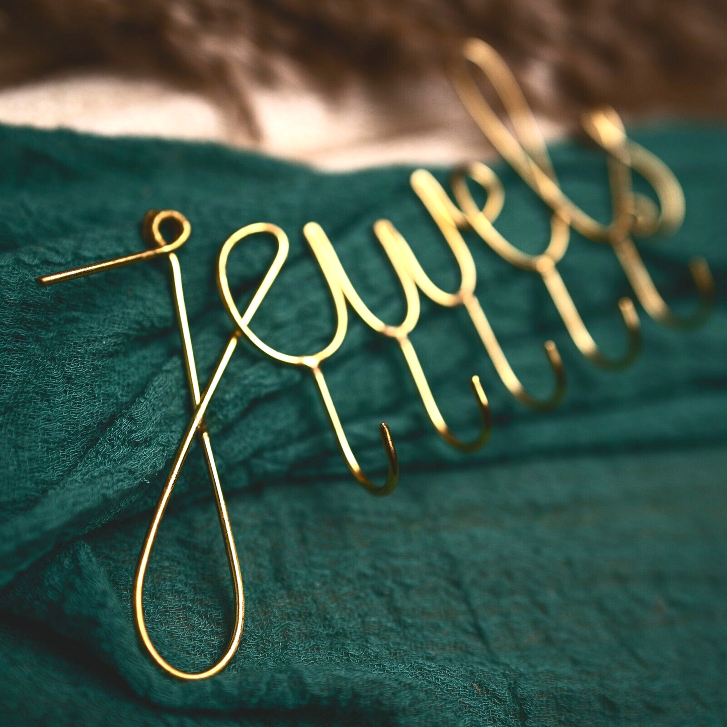 Jewels Word Brass Hooks