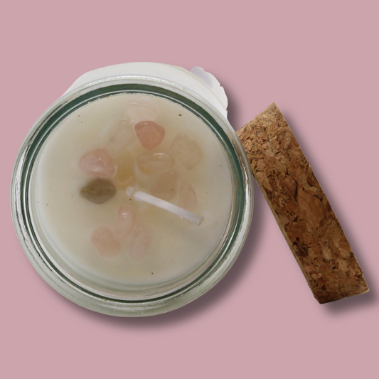 Love Crystal Manifestation Spell Candle Rose Quartz