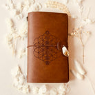 Chakra crystal charm leather manifestation journal