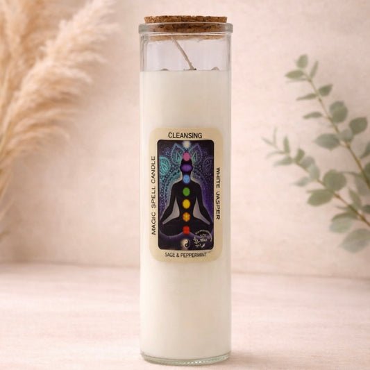 Cleansing Manifestation Crystal Spell Candle