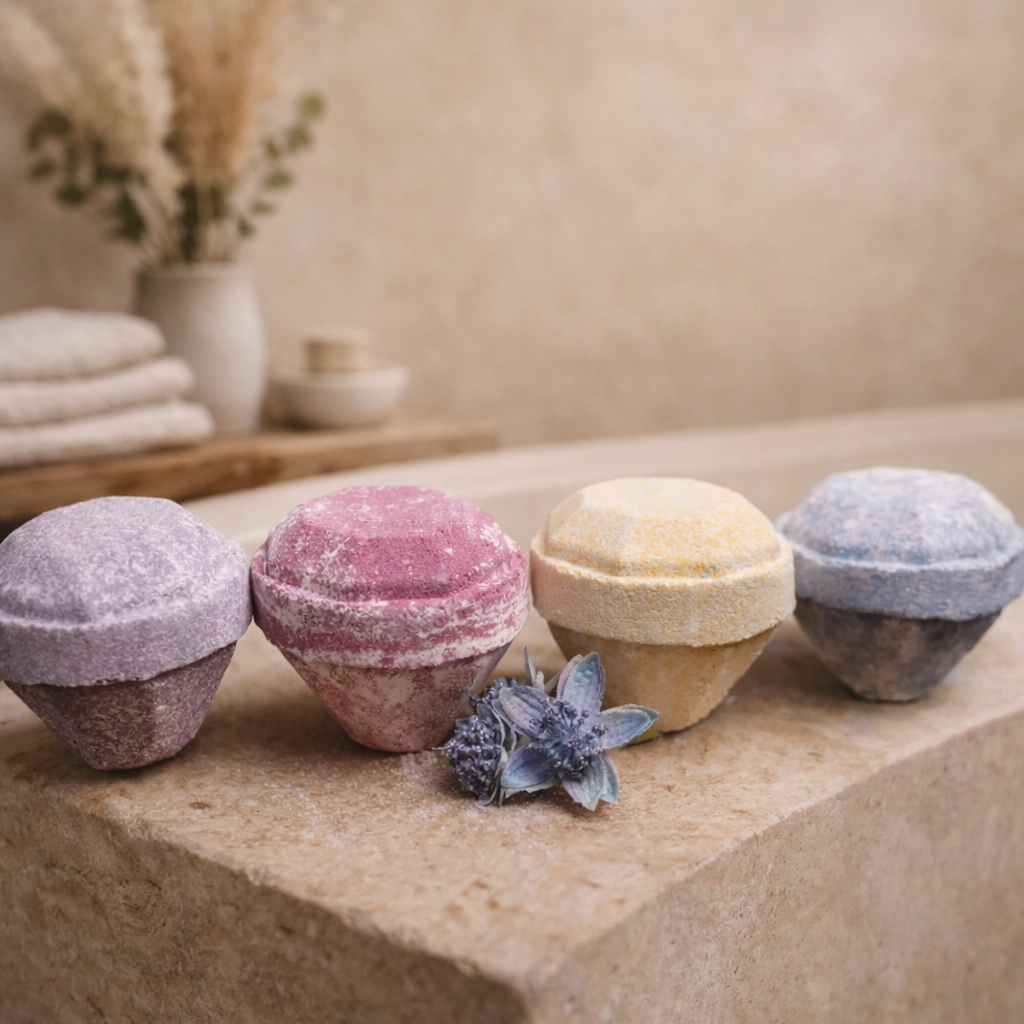 Gemstone Diamond Bath Bombs with Hidden Crystal Collection