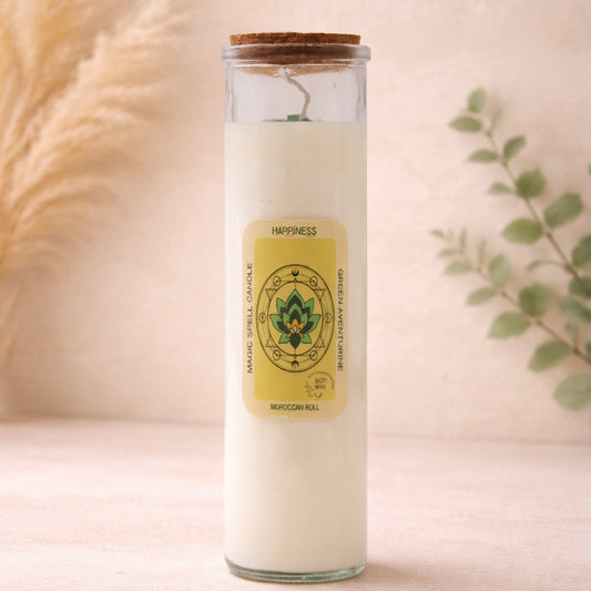 Happiness Manifestation Crystal Spell Candle