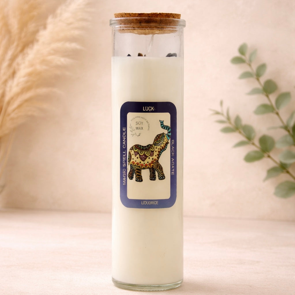 Luck Manifestation Crystal Spell Candle