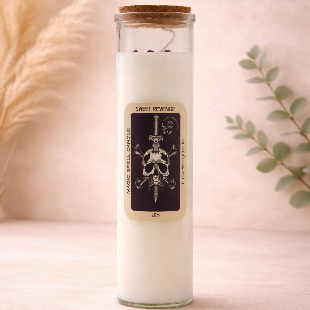 Sweet Revenge Manifestation spell crystal chip candle