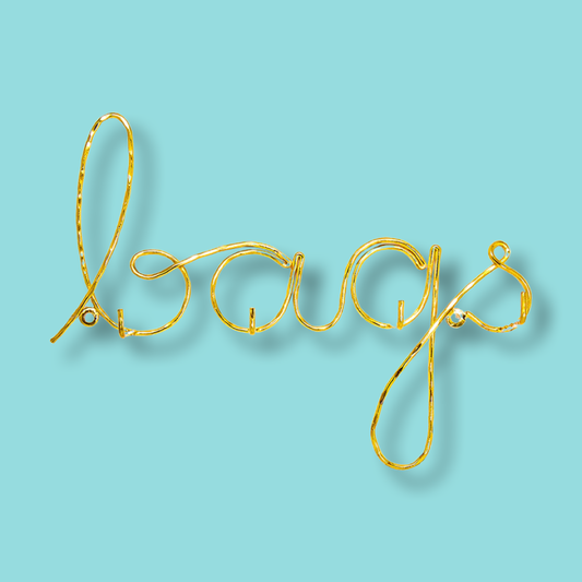 Bags Word Brass Hooks