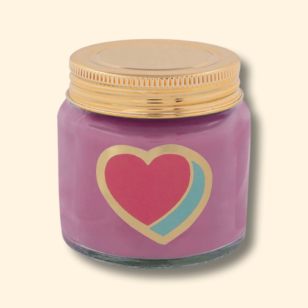 Pop Art Heart Emoji Scented Candle Jar | Boho Beth