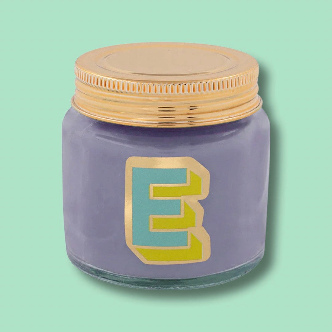 Pop Art Letter E Scented Candle Jar | Boho Beth
