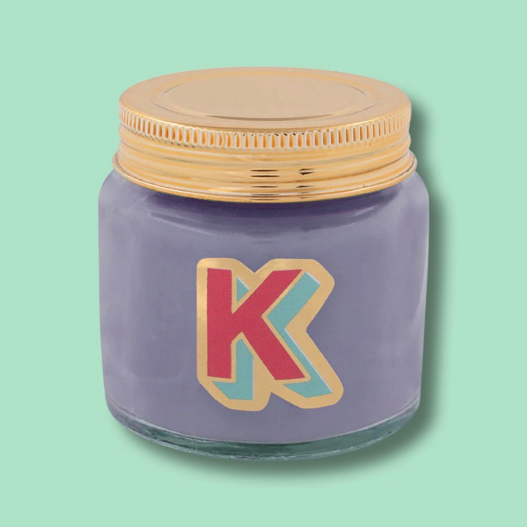 Pop Art Letter K Scented Candle Jar | Boho Beth