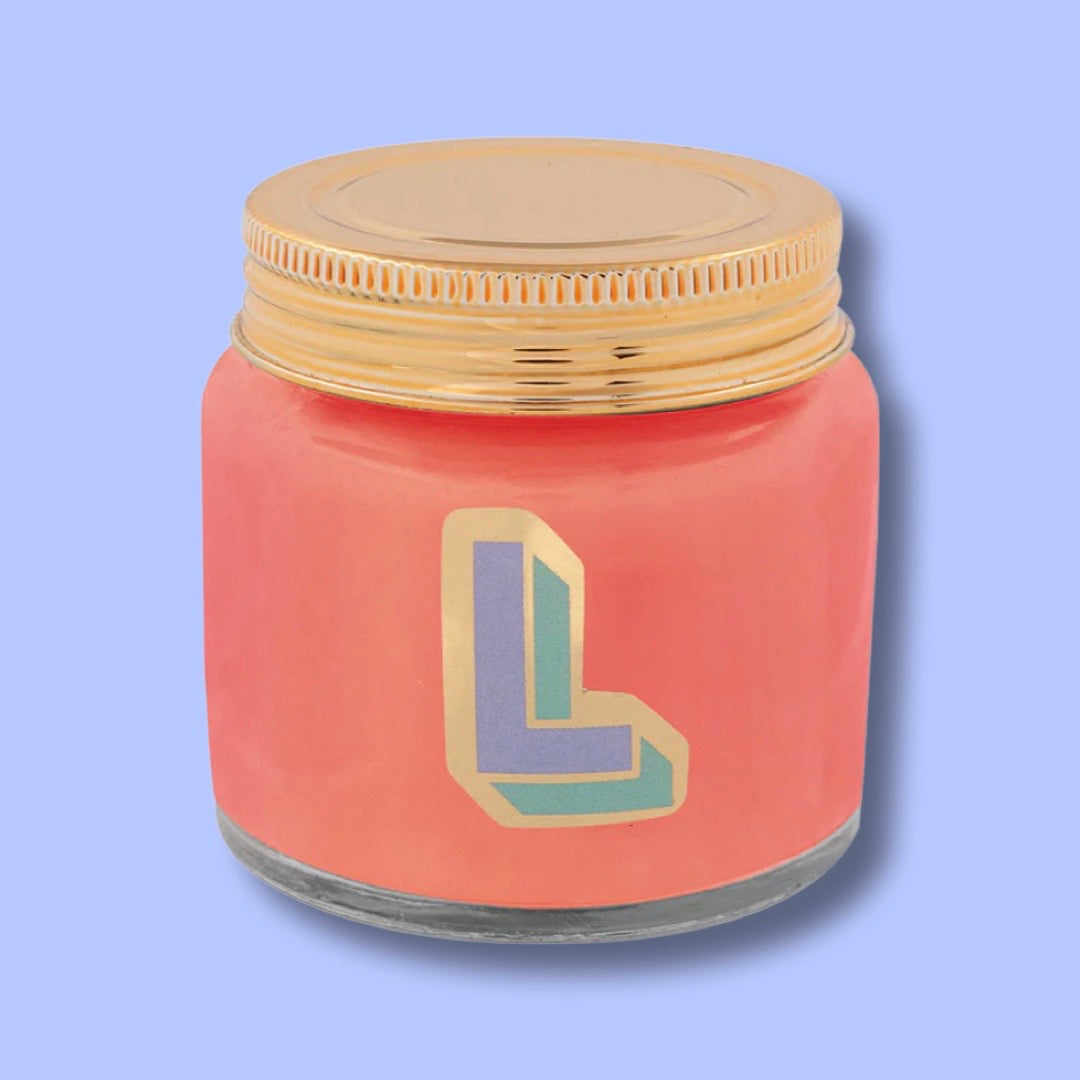 Pop Art Letter L Scented Candle Jar | Boho Beth