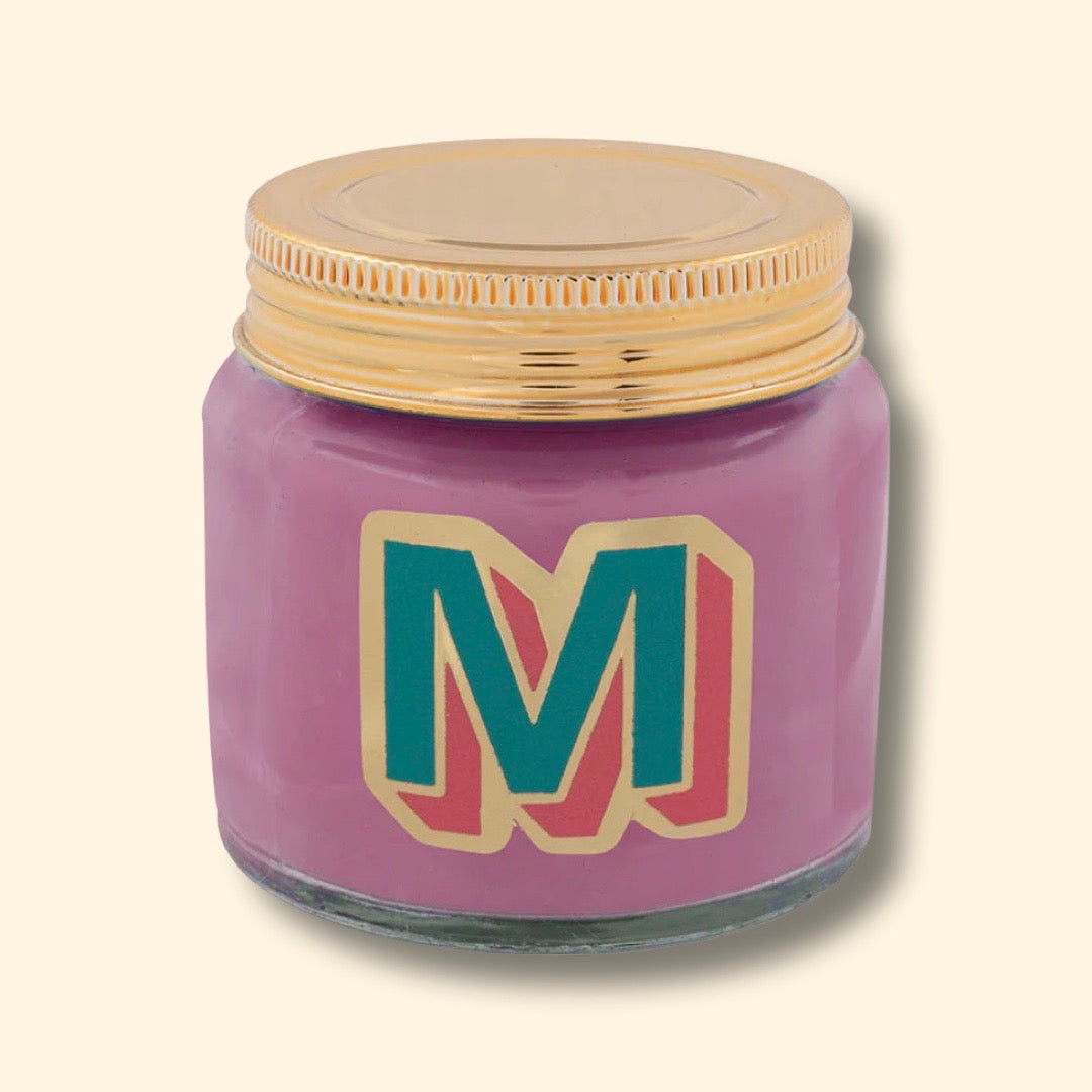 Pop Art Letter M Scented Candle Jar | Boho Beth