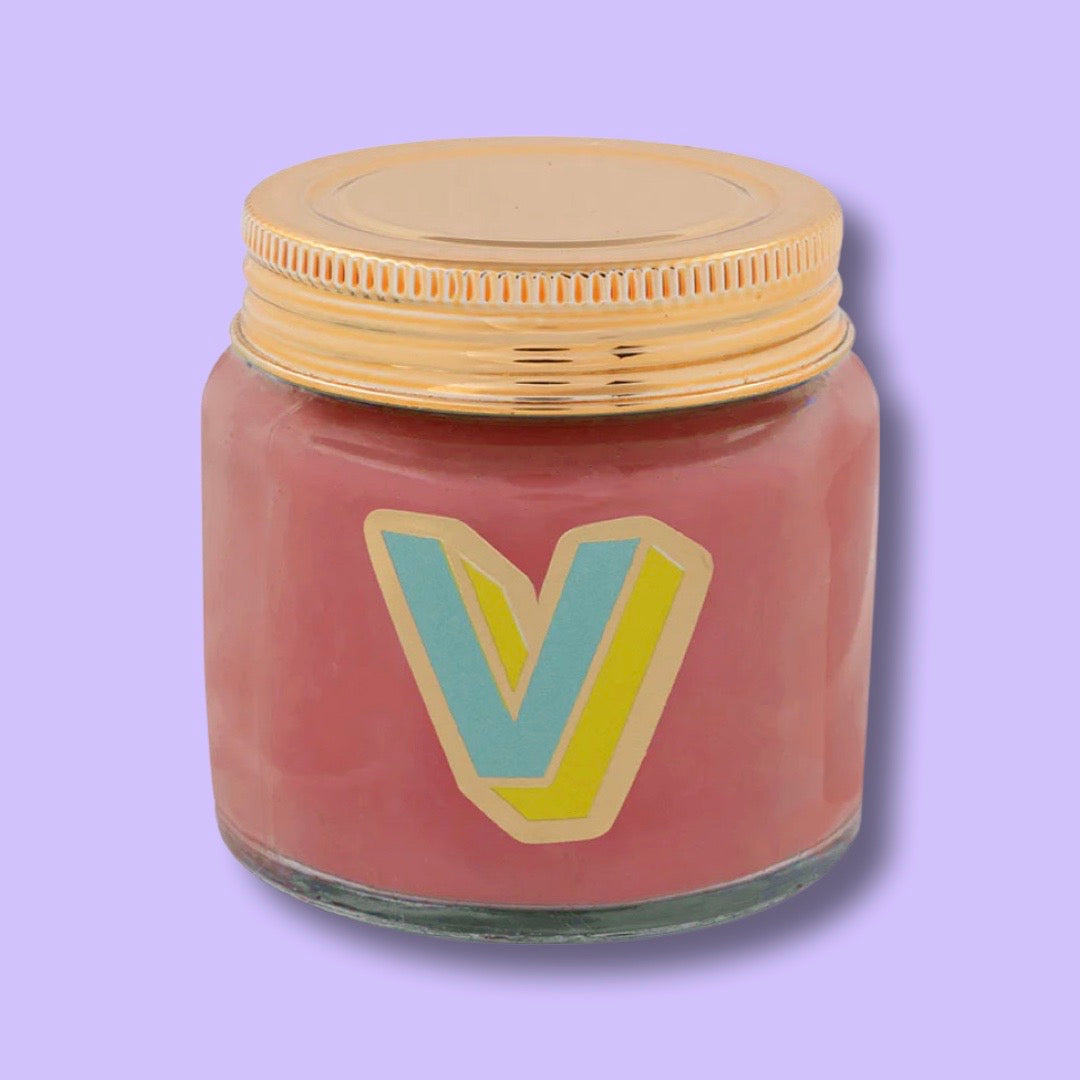 Pop Art Letter V Scented Candle Jar | Boho Beth