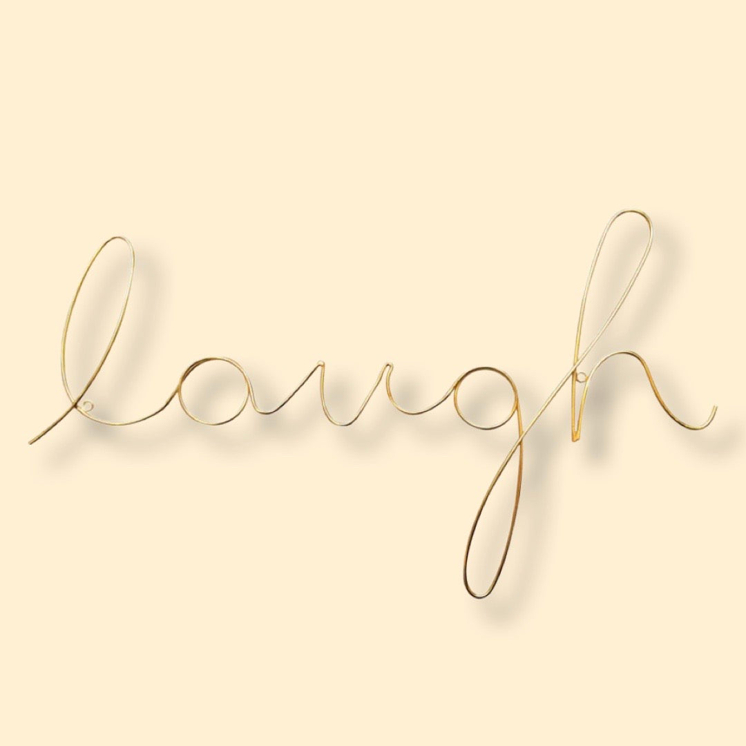 Laugh Brass Wire Wall Word