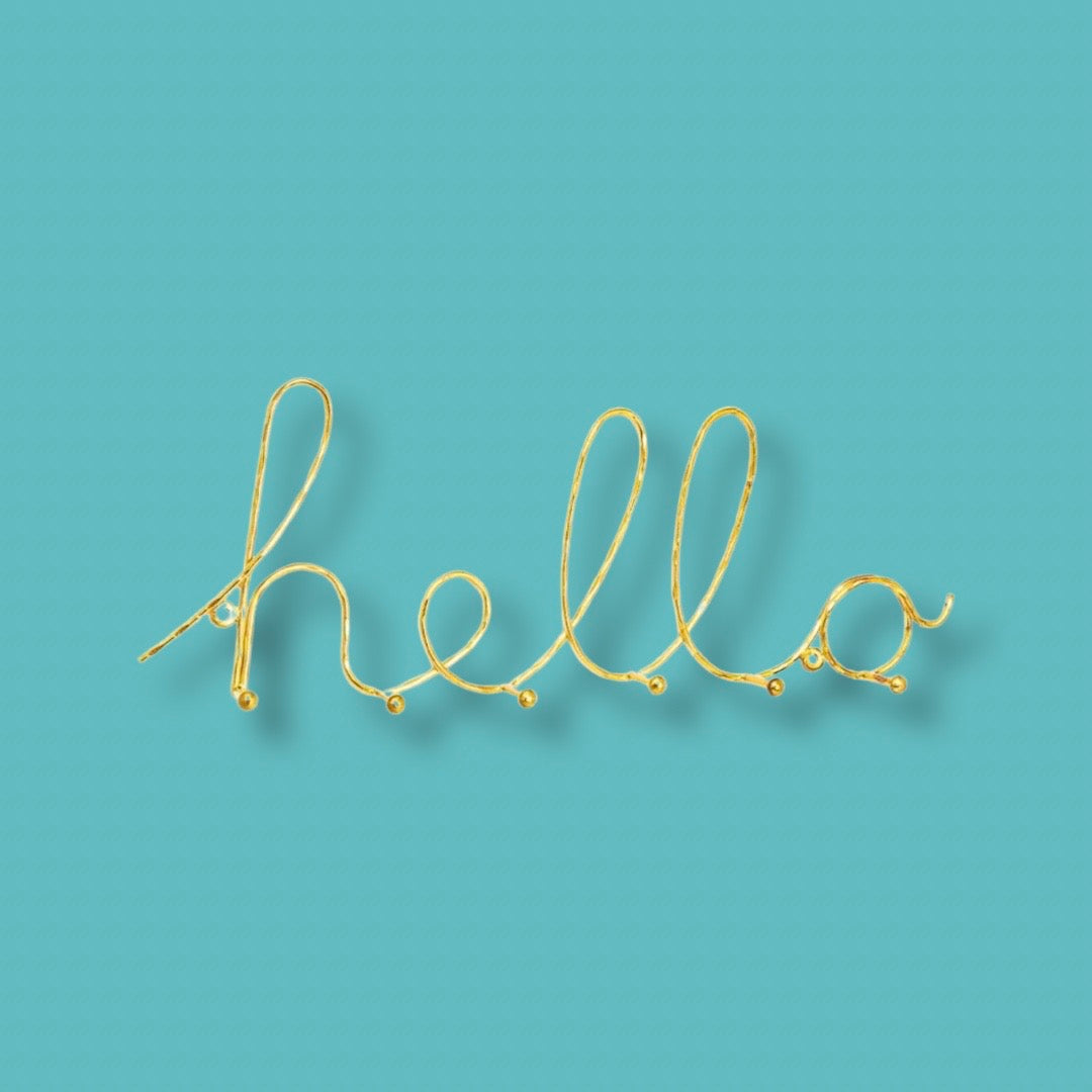 Hello word gold brass coat hooks | Boho Beth
