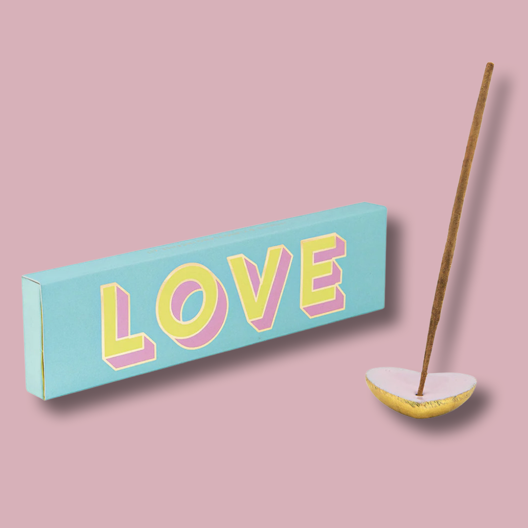Love Retro Pop Art Incense Heart Gift Set