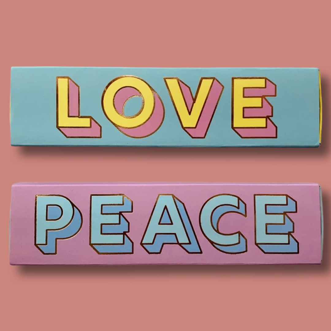 Love and Peace Retro Pop Art Incense Heart Gift Set