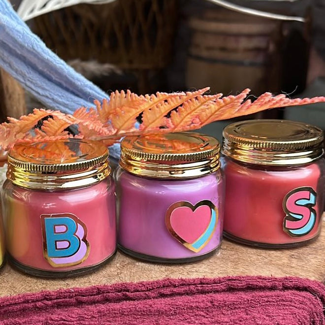 Pop Art Personalised Letter Scented Candle Jar | Boho Beth