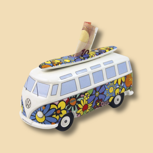 Volkswagen Flower Power Hippie Camper Money Box