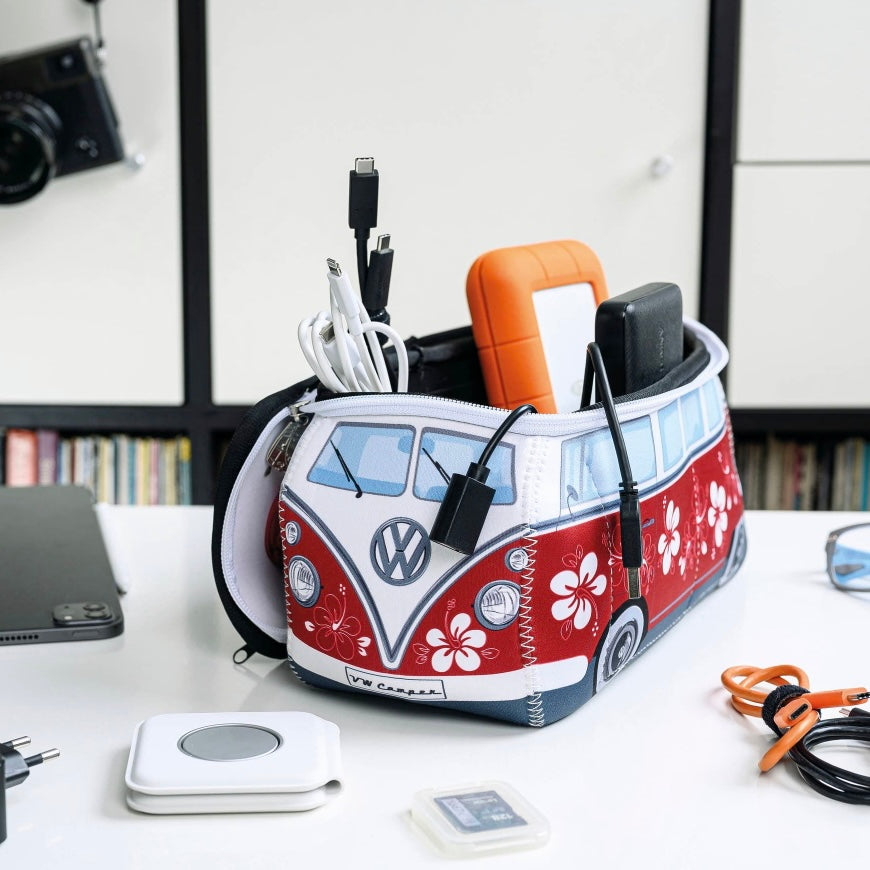 Volkswagen Floral Camper Travel Gadget Bag